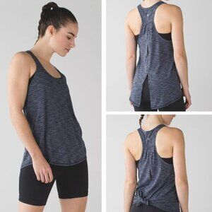 LULULEMON Salute the Sun Tank Sz 4 Heathered Inkwell